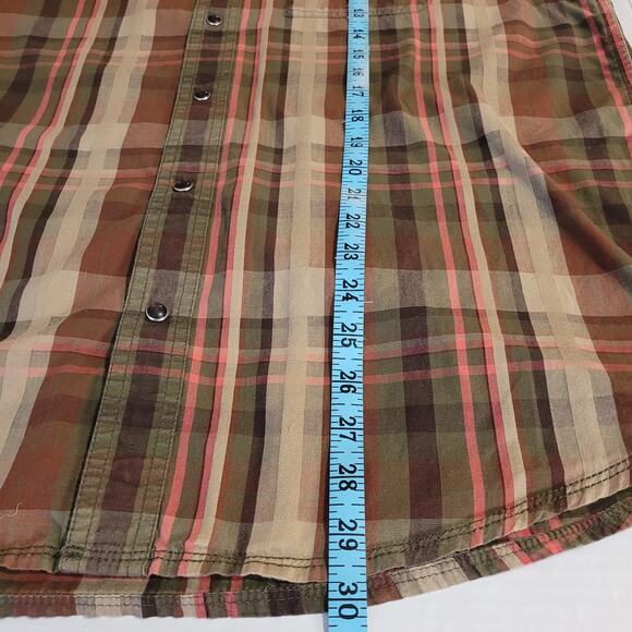 PrAna Men's Multi Plaid Long Sleeve Button Up Snap One Pocket Shirt Size Large - Picture 11 of 13